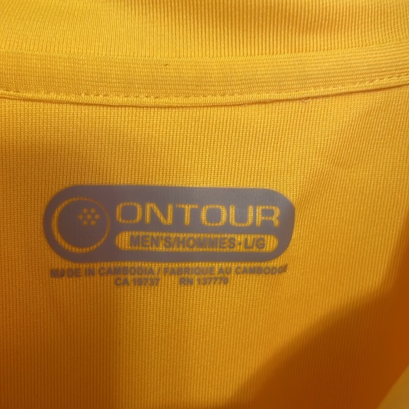 Mens Golfing Shirt “Mello Yello” On Tour Large Yellow - Picture 3 of 8